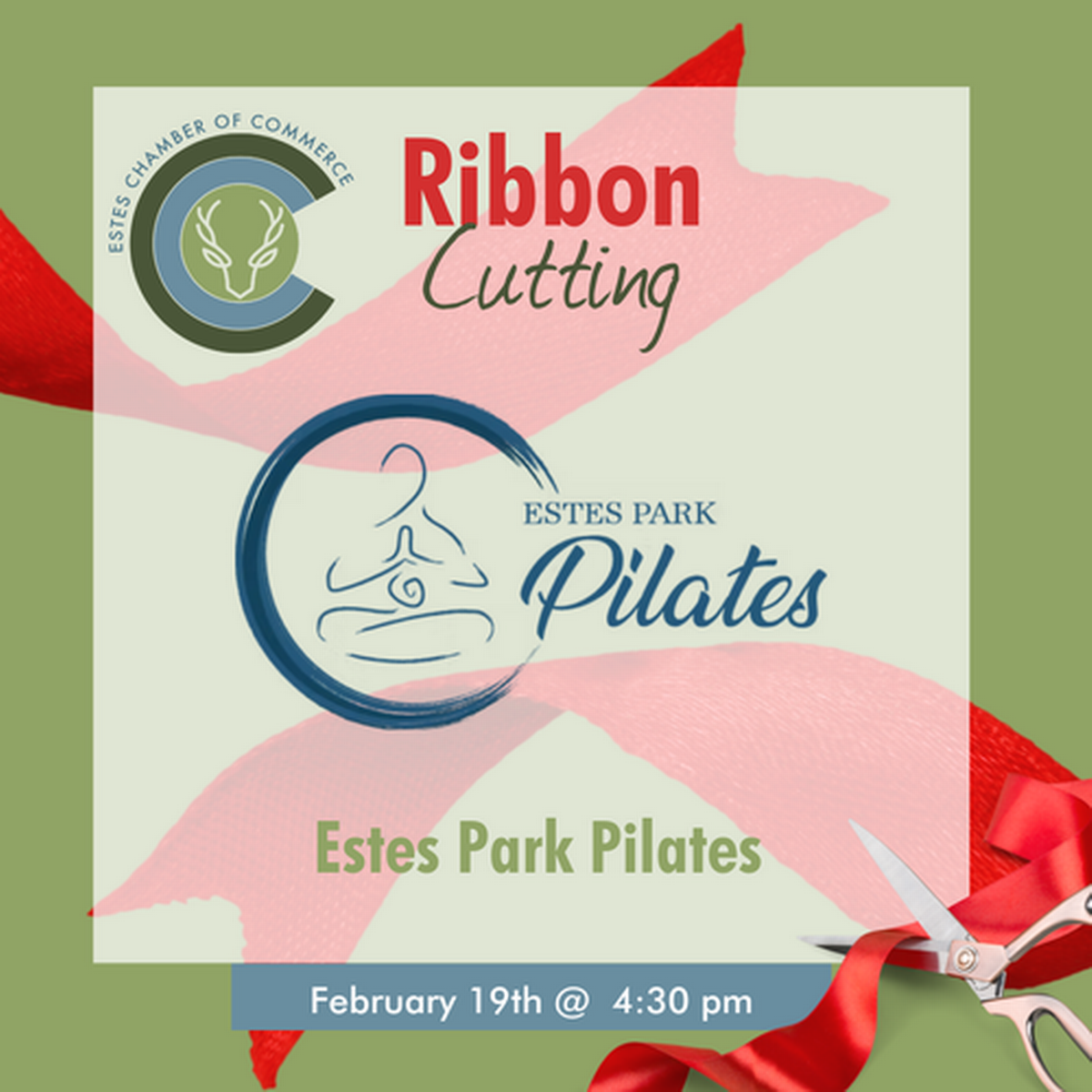 2025 Ribbon Cutting Estes Park Pilates Feb 19, 2025